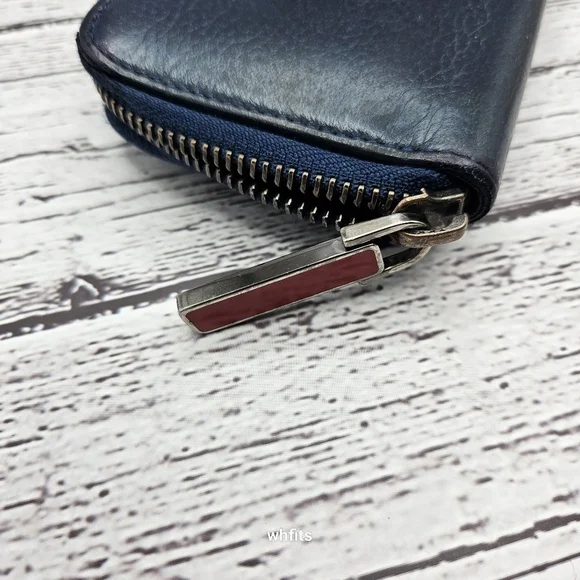 Christian Louboutin blue spikes zippy Wallet